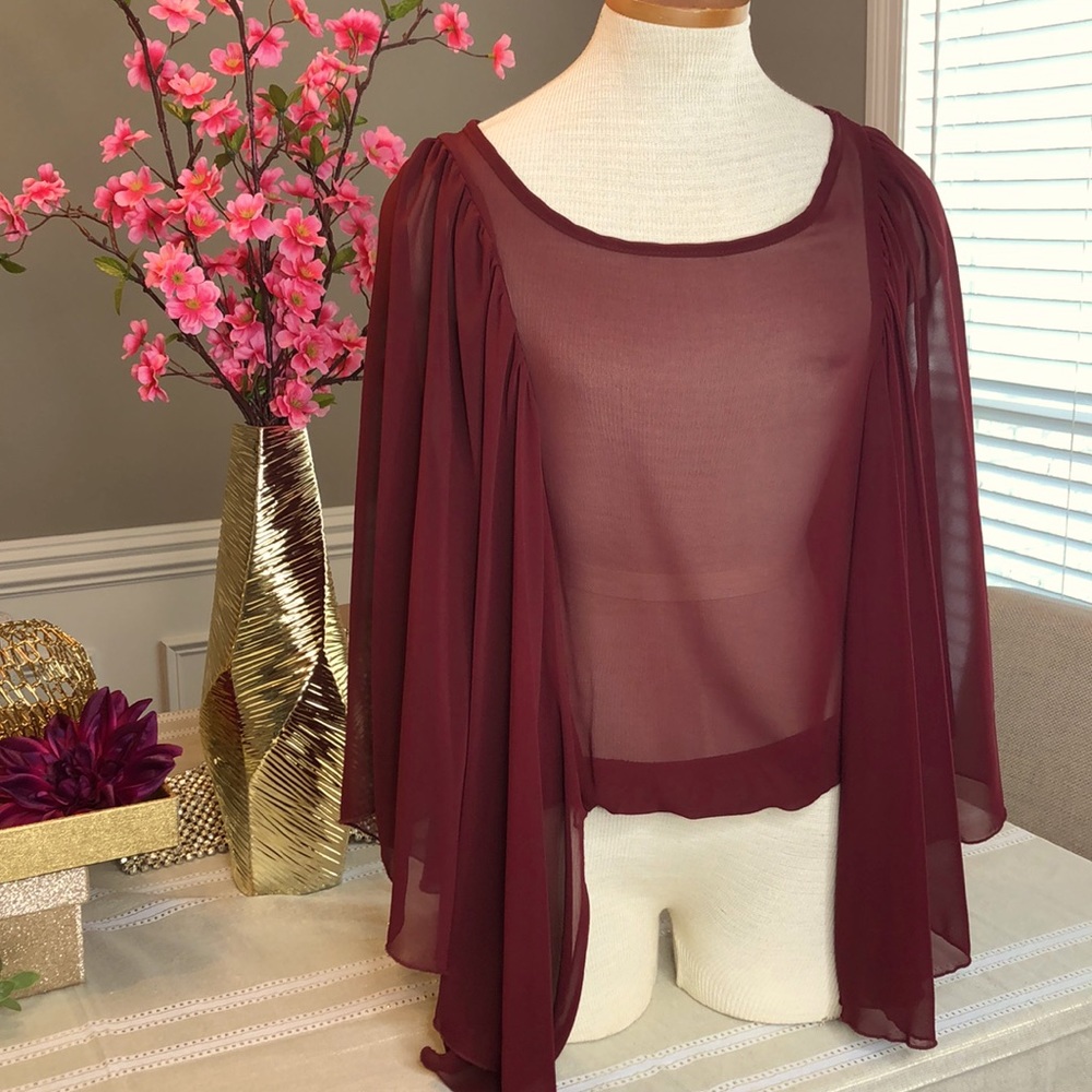 Wide collar Sheer top
